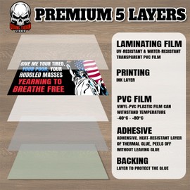 Give Me Your Tired Your Poor | Bumper Sticker or Car Magnet | American Flag Statue of Liberty Magnetic Bumper for Trucks Vans Cars [7.5x3.75]