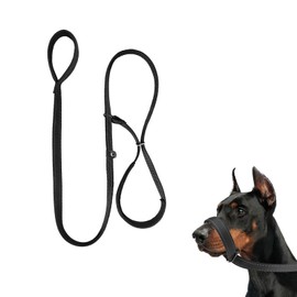 Figure of 8 Dog Lead, Comfy Padded Loop Handle and Nose Pads with Padded Handle, Anti Pull Stop Dogs Pulling Rope, Reflective Dog Lead for Training, Medium and Large Dogs