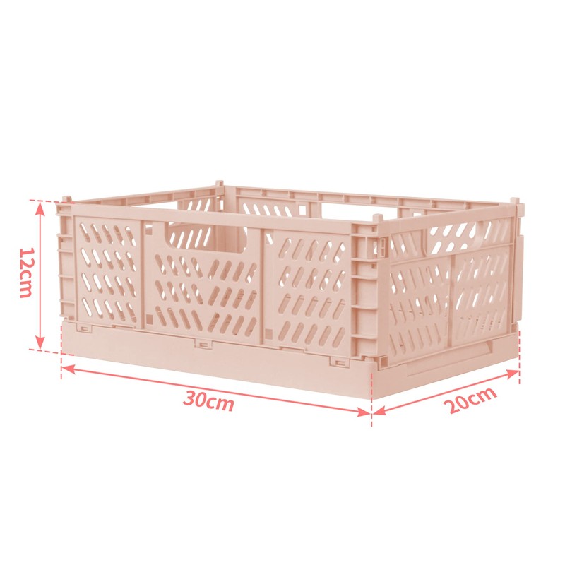 Spesh Pack of 2 Folding Boxes, Foldable Storage Basket, Plastic