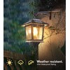 PASAMIC 2 Pack Solar Wall Lanterns with Replaceable Bulb,Outdoor Hanging