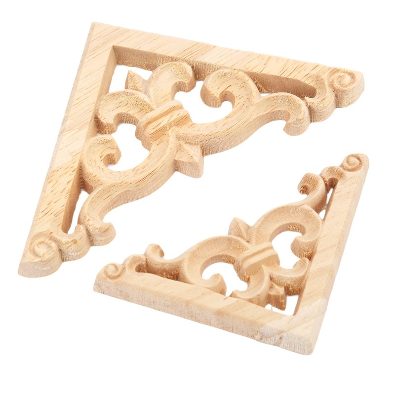 MUXSAM 6*6cm Wood Carving Decal Corner Wood Applique Decorative Moulding