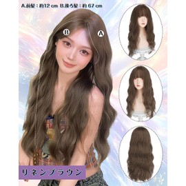 Long Wig, Curly Hair, Full Wig, Wavy, I-Type Thorl, No Barre, Natural, Small Face, Heat Resistant, Wig, Women's, Unisex, Lolita, Cosplay, Everyday Use, Net Included