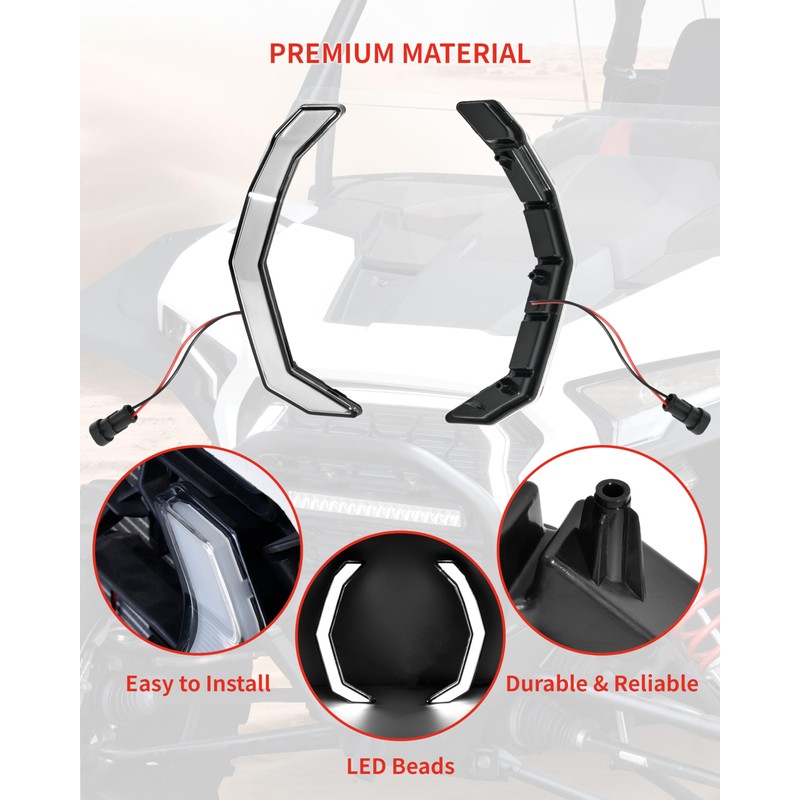 SLORIMOD LED Grille Accent Fang Lights for Polaris RZR XP