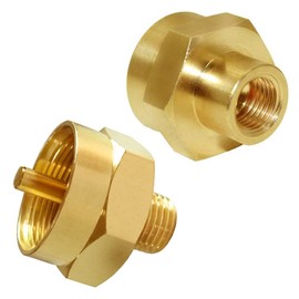 Joywayus Kit de adaptador de repuesto para botella de gas propano de 1 libra, rosca macho de 1/4 x hembra de 1 a 20, ajuste universal, NPT hembra de 1/4 pulgadas (paquete de 2)