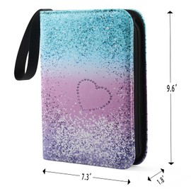 4 Pocket Trading Card Binder for 400 Cards, Rainbow Pattern