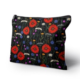 Cafl Makeup Bag Cosmetic Bag for Women Large Capacity Make Up Bag-10 * 8inch, Boho Wildflower