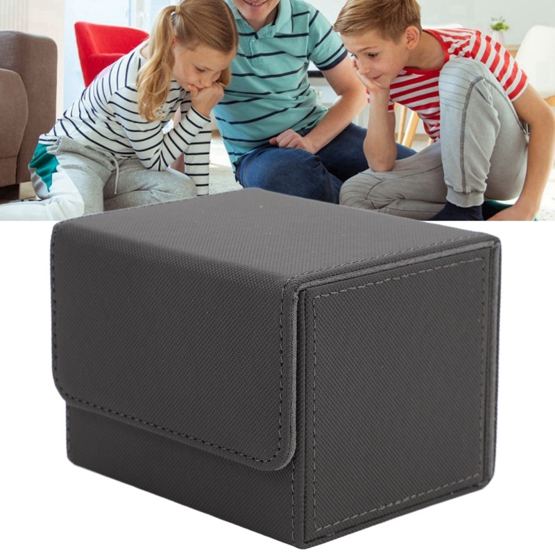 Card Deck Box Magnetic Flap Lid Large Capacity PU Leather