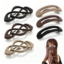 French Hair Barrettes for Women - 6 Pack Vintage Snap Hair Clips for Thick Hair, Elegant Retro Hair Accessories with Classic Design, Secure Hold Hair Clips for Women & Girls (ColorA3)