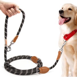 Correa para Perro de 3 Metros, con Diseño Reflectante | Equipada con 2 Ganchos y 3 Mosquetones, Tracción Bidireccional, Adecuada para Perros Medianos y Grandes