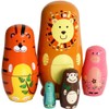 Oostifun 5pcs Cartoon Cute Handmade Russian Nesting Doll Playsets Wooden