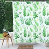 Unique Plant Leaves Pattern Shower Curtain Waterproof Mildew Proof Bathroom
