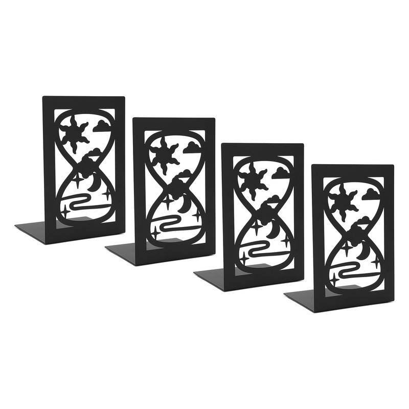 4Pcs Metal Book Ends Orderly Storage Arbitrary Adjustment Smoother Edges