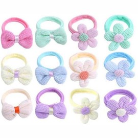 Audio Fan Hair Tie, Stylish, Cute, Colorful Flower Ribbon, Set of 12, Bowknots, Kids, Painless, Hair Elastic, For Toddlers, Girls, Hair Accessories, Hair Accessories, Hair Ornaments, For Girls, Kids, Babies, Kindergarten, Nursery, Present, Gift, Giveaway
