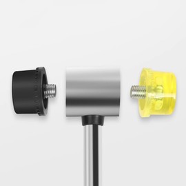 Rubber Hammer Head Replacement Kit, Hammer Accessories, Durable, Lightweight, Oil Resistant, Hammer Rubber Impact Head, Yellow/Black, M10 x 1 Installation Thread, Default