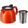FORLIFE Bell Ceramic Teapot with Basket Infuser, 26-Ounce/770ml, Carrot