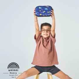 uninni Pencil Case Large Capacity Water-Resistant Polyester Removeable Dividers Organize School Supplies Colorful Designs Great for Kids, Back to School (Construction Truck Dino)