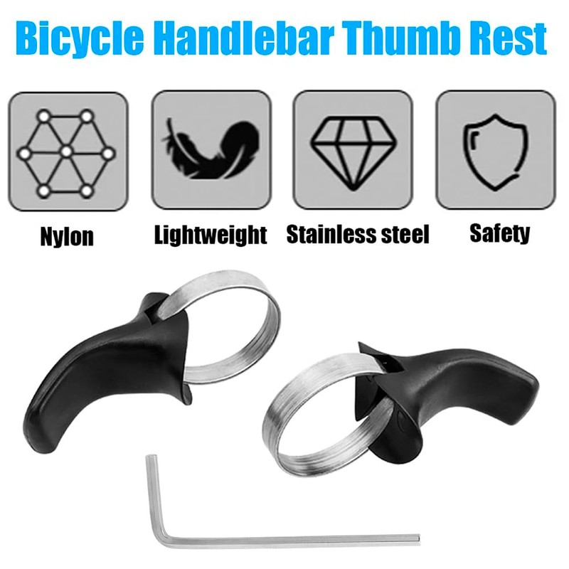 Yakamoz 1Pairs Bicycle Handlebar Thumb Rest, Universal Adjustable Road Bike