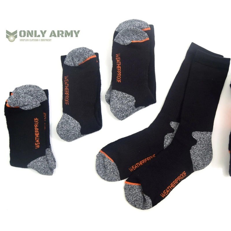 Weatherproof Thermal Cushioned Outdoor Socks, Black(6-11)
