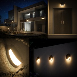 Mofkirg 4 Pack Solar Light Outdoor, Waterproof, 2025 Model, 3000K Warm White, 1800mAh Lithium Battery, 300 Lumens, Motion Sensor, Solar Lights for Wall, Outdoor Step, Fence, Yard, Patio