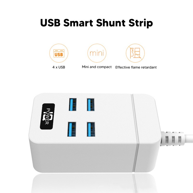 USB Socket Outlet Smart Fast Charging Multifunctional Portable White Small