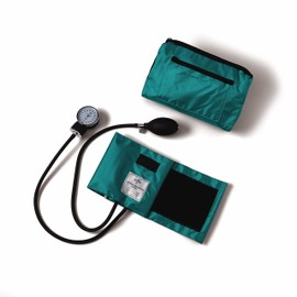 Medline Compli-Mates Professional Aneroid Sphygmomanometer Kit with Adult Manual Blood Pressure Cuff and Carrying Case, Teal, 1 Kit