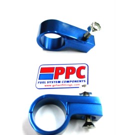 Performance Plumbing Components 0.945 inch  ID Show Polished  Blue Line Mounting  P Clamp 2 per pk Fits -12 Hose