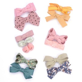 BIANHUAN Girl’s Hair Clips 5-piece Set, Ribbon, Hair pin, Cute, Stylish, Hair Accessories, Barrettes, Birthdays, Weddings, Simple, Solid Color, Present