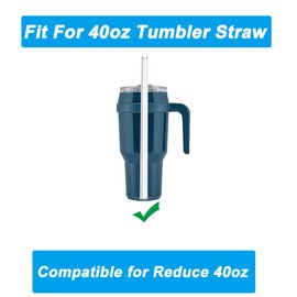 Straw Replacement Compatible for Reduce Tumbler 40oz 50oz with Handle 6pcs Reusable Straw with 2 Brush Reusable