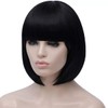 HIGHROCK 10 Inch Short Bob Wig with Bangs, Straight Hair,
