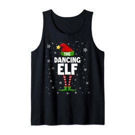 Dancing Elf Group Matching Family Outfit Costume Christmas Tank Top