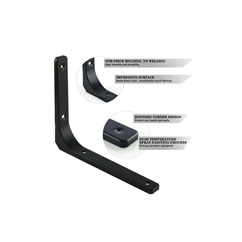 SAYAYO 4 PCS Iron Wall Shelf Bracket, 4 x 4