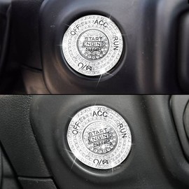 LECART Bling Car Accessories Fit for Jeep Wrangler JL Gladiator JT 2025 2024 2023 2022 2021 2020 Auto Interior Stylish Decoration Glitter Metal Knob Covers Decal Caps 6 Pack