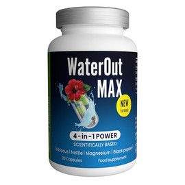 Slimmium WaterOut MAX Kapseln mit Hibiskus, Brennnessel, Magnesium und Extrakt aus schwarzem Pfeffer - 30-Tage-Vorrat, Sensilab