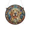 Image Industry Golden Retriever Stained Glass Effect Suncatcher - Garden