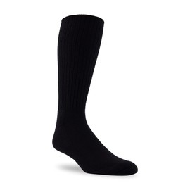 J.B. Field's 98% Cotton "Non-Binding" Cushion Sole Socks (2 Pair) (Medium (5-9 Shoe), Black)