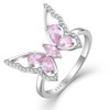 YL Butterfly Rings 925 Sterling Silver Simple Statement Band Created