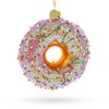 Pink Glazed Doughnut Blown Glass Christmas Ornament