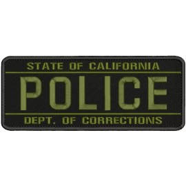 S OF C POLICE D OF C EMB PATCH 11X4''HOOK ON BACK BLACK/OD GREEN