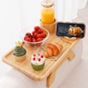 Nnewvante Couch Table on Arm,3 in 1 Large 15.36"x9.85" Bamboo