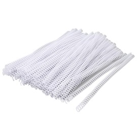 100PCS 8mm Plastic Binding Coils with 48for A4 Paper, 4:1 Pitch, 40 Sheet Capacity Binding Spine (White)