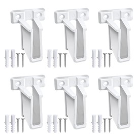 GOLD DEER 6 Pack Wire Shelf End Bracket with Fasteners Wire Shelf Clips Closet Shelf Brackets White Plastic Wall Mount Closet Shelves Brackets for Shelves Closet Wall Mount Brackets for Shelv