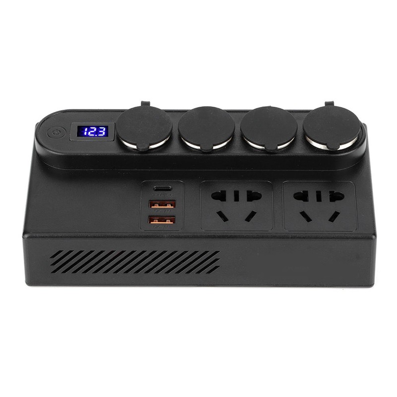 200W Car Inverter 12-24V to 7USB Fast Charger Voltage Power