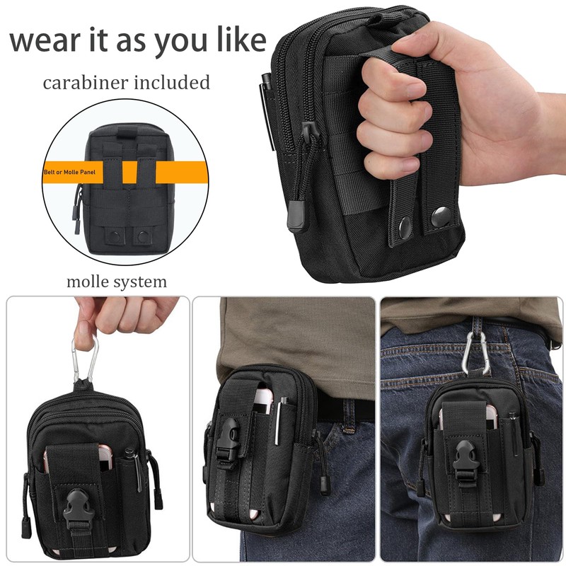 2 Pack Tactical EDC Pouch, Small Utility Pouches molle Phone