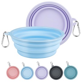 Kytely Collapsible Dog Bowls Medium (650ml), 2 Pack Travel Dog Bowls for Dog Cat, Portable Dog Water Food Bowl with Clasp, Pet Cat Feeding Cup Dish for Outdoor, Travel, Walking, Parking