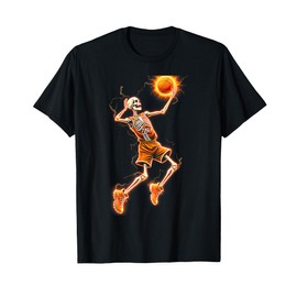 Basketball Skeleton Dunk Slam Sports Team Gift T-Shirt