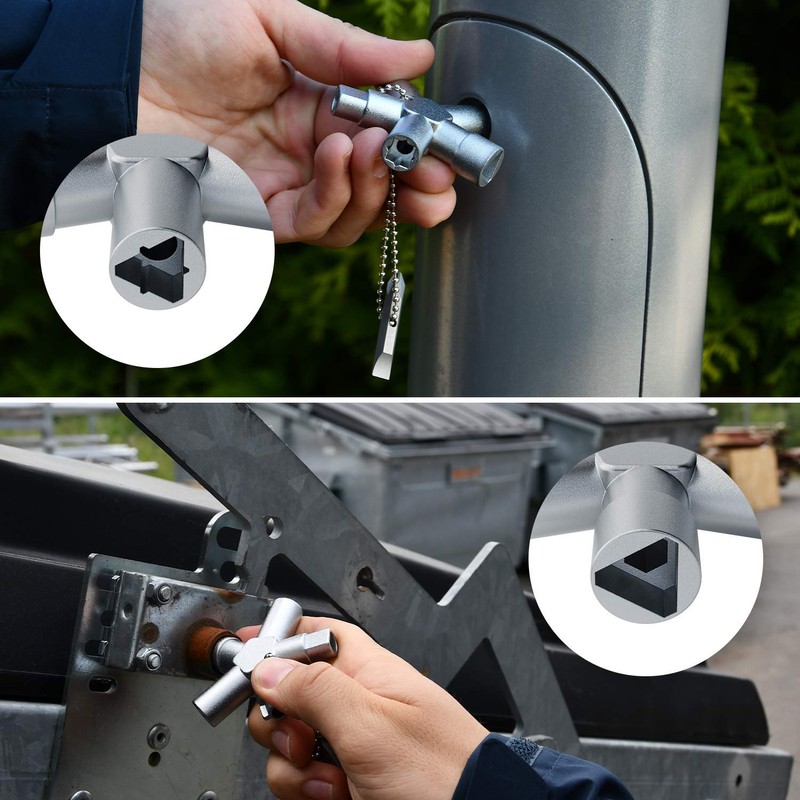 ABSINA Universal Key with 6 Profiles, Pack of 2, Triangular