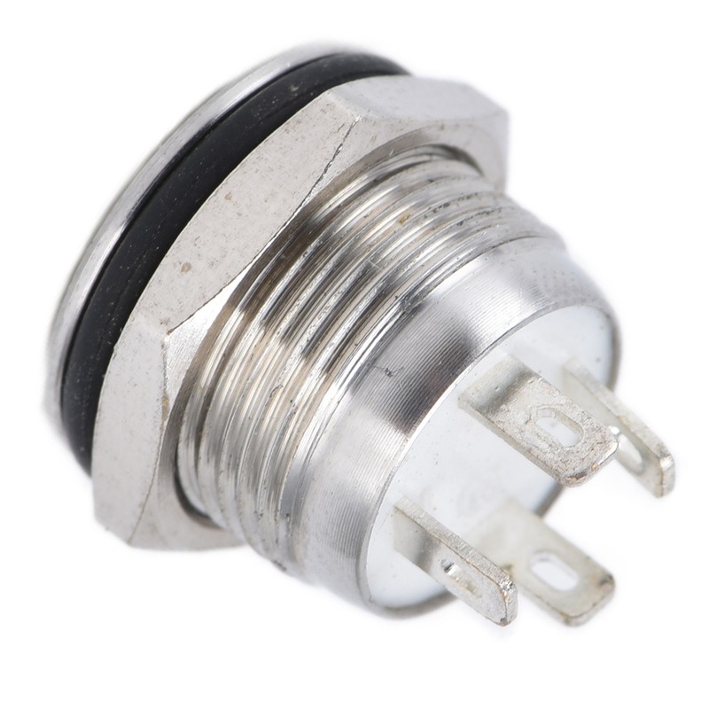 5Pcs Button Switch Stainless Steel Flat Top Button with LED