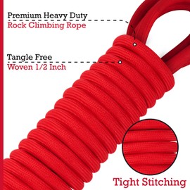 Tuff Pupper Heavy Duty 30 Foot Long Rope Leash for Dogs | Dog Recall Training Leash | High Visibility Strong Climbing Rope Leashes | Hand or Waist Worn | Stainless Steel 360° Clips for Tangle Free Use