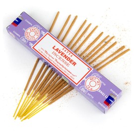 Satya Nag Champa Lavender 100% Natural incense Sticks | 3 Packs | Handmade Incense Sticks | Used for Stress Relief, Spiritual Decor, Smudging and Meditation