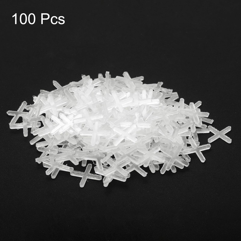 sourcing map 100pcs Tile Spacers 2.5mm Hard Plastic Cross Tiles